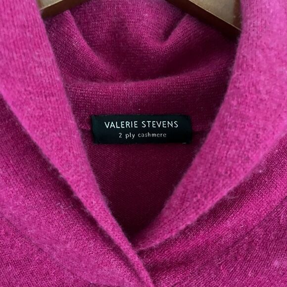 Valerie Stevens 2 Ply Fuchsia Cashmere Sweater | Size Large - Picture 2 of 6